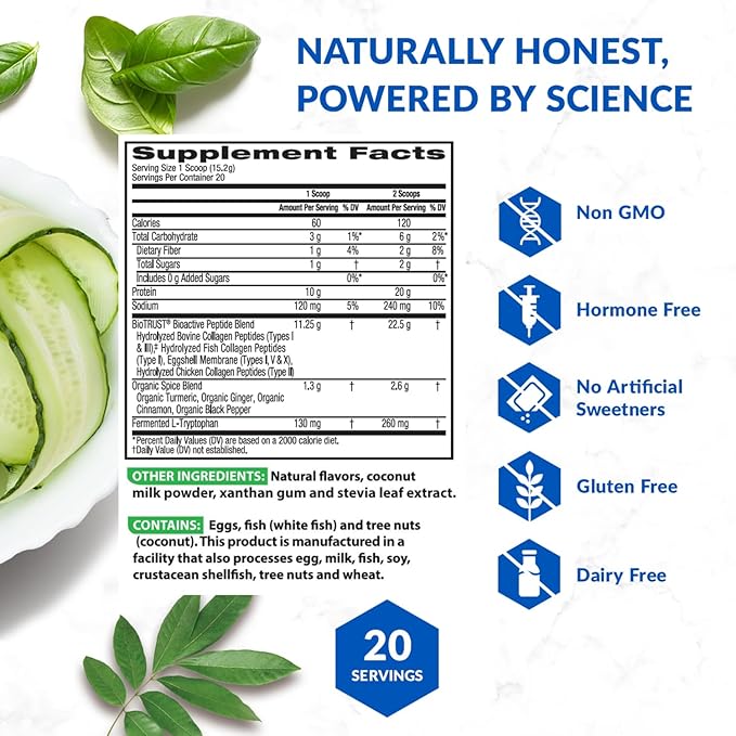 BioTrust Collagen Powder with Turmeric – 5 Types (I, II, III, V, X) – Turmeric Collagen Powder for Women & Men – Hydrolyzed Protein – Grass Fed Beef, Fish, Chicken, Eggshell Membrane (Golden Milk)