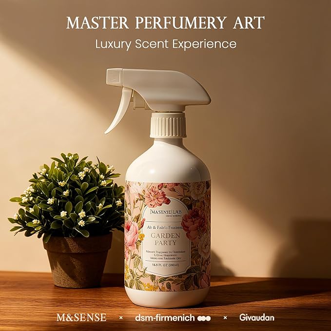 M&SENSE Air & Fabric & Pet Odor Eliminator Spray - 16.9oz Large Size Natural Safe Air Freshener Jasmine Scented Deodorizer for Home Eliminates Smoke Musty Smells, Calming Scent for Bedtime Relaxation