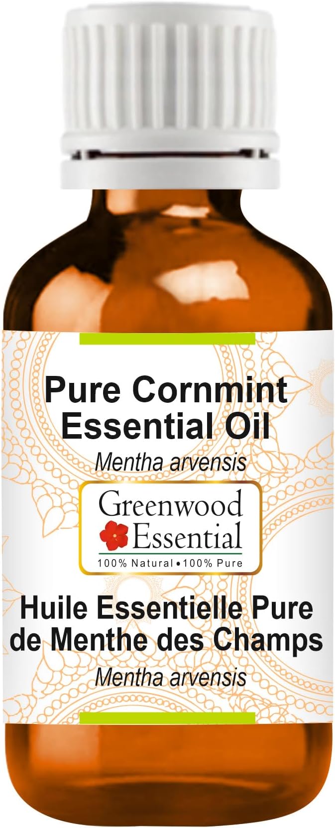 Greenwood Essential Cornmint Essential Oil (Mentha arvensis) Pure | Non-Sticky | Non-Greasy | Lightweight | Men & Women | All Skin Types | Steam Distilled 15ml (0.50 oz)