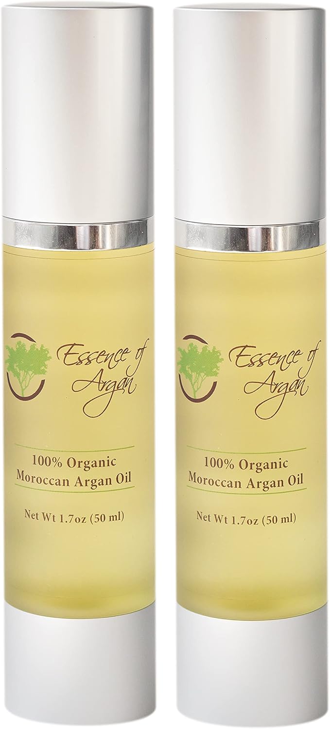 Essence Of Argan Moroccan Argan Oil for Hair, Skin & Nails - Natural Eco-Certified Cold Pressed Oil for Skin Moisturization - Non-Greasy Formula for Hair and Nail Growth - 1.7 Oz /50ml