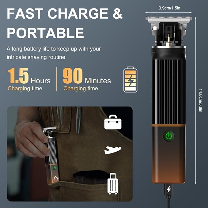 RESUXI Hair Clippers for Men T-Blade Trimmer Electric Shaver Razor Nose Hair Trimmer Set,Beard Grooming Kit 3 in 1 for Nose Ear Body Face Mustache,Father Gifts for Him