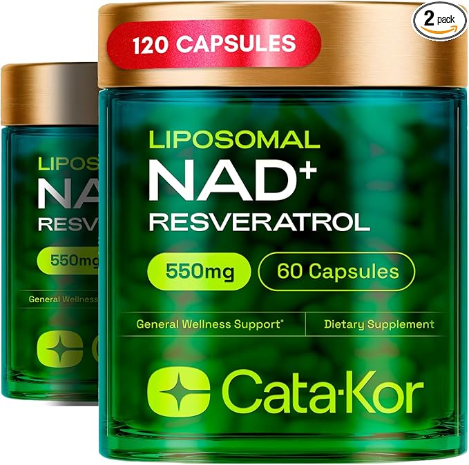 NMNH Supplement Alternative – Liposomal NAD+ Resveratrol – 30-Day Supply – Third-Party Tested – 120 Capsules – Advanced NAD+ Supplement - Pack of 2
