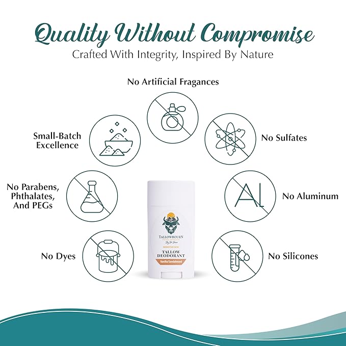Dr. Dave's Primal Essence Tallow Deodorant - Aluminum and Baking Soda-Free - Helps Manage Body Odor and Sweat - Vanilla and Sandalwood Deodorant for Men and Women - 3 oz