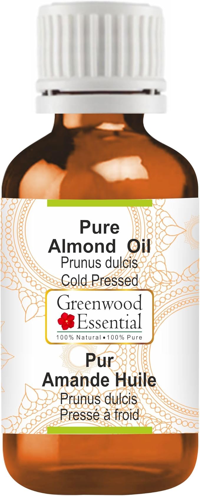 Greenwood Essential Pure Almond Oil (Prunus dulcis) 100% Natural Therapeutic Grade Cold Pressed for Personal Care 15ml (0.50 oz)