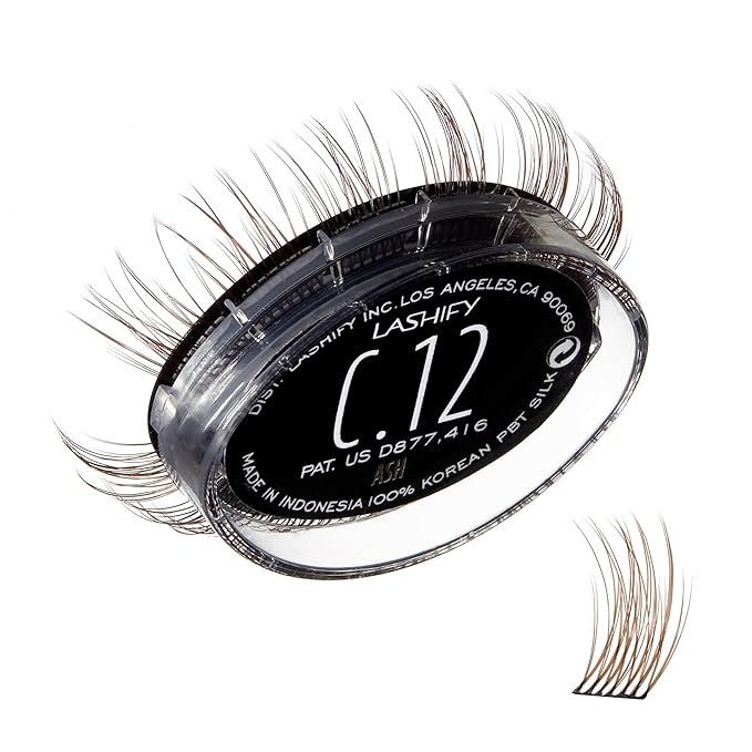 Lashify Curl 12mm Gossamer Eyelash Extensions Refill, Ash Color, DIY False Lashes for a Natural Look