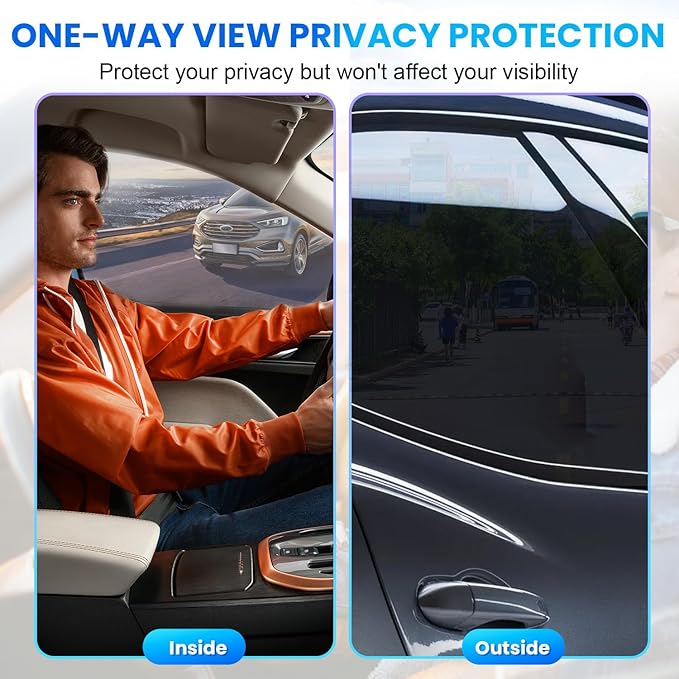 Car Window Tint 5% VLT - 20" in x 10' Ft Nano Carbon Window Tint Privacy Film for Car, Heat & UV Blocking, Glare Reduction and Scratch Resistant Automotive Tinting Roll