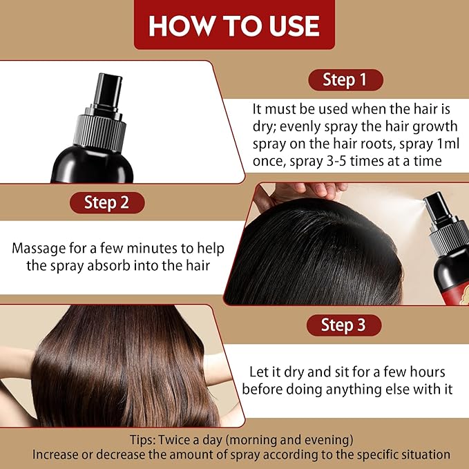 2pcs Saffron Hair Spray, Saffron Hairs Blackening Spray, Japanese Saffron Essence Spray, Leaving Hairs Shiny Non-Frizzy