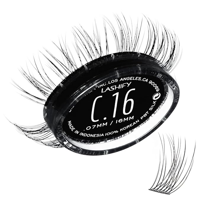 Lashify Curl 16mm Gossamer Eyelash Extensions Refill, Black, DIY False Lashes for a Natural Look