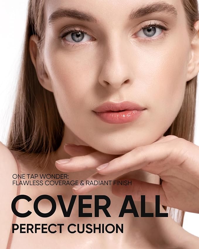 Full Coverage Cushion Foundation, Weightless, Skin Fit, Satin Glow Finish, Oil-Control Waterproof Foundation, Sweatproof Flawless,Korean Makeup,Tattoo Cover Up, Buildable(#00W Warm Porcelain)