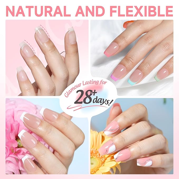 UNA GELLA Gel Nail Tips Coffin Short: 330PCS Pre-Etched Clear Coffin Acrylic Nail Tips Stronger for Press On Nails Salon, 15 Sizes Nail Extensions