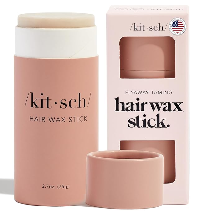 Kitsch Hair Wax Stick for Women & Men - Hair Slick Back Stick, Anti-Frizz and Fly Away Hair Tamer, No Residue Hair Finishing Stick for Flyaways, All Day Hold Styling Product for Smoothing Hair Strands