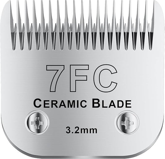 7FC# Detachable Pet Dog Grooming Clipper Ceramic Blade,Compatible with Andis Size 7FC Cut Length 1/8"(3.2mm),Compatible with andis/wahl/Oster Dog Clippers 1PCS