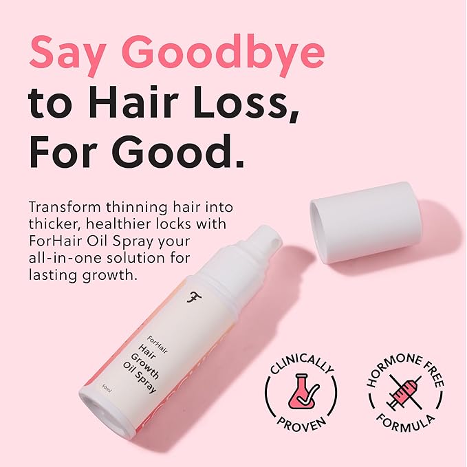 Revolutionary Hair Regrowth Serum - Fights Hair Thinning & Hair Loss - Strengthens, Thickens and Accelerates Hair Growth- Non Greasy and Hormone Free Spray For Scalp- 50ml - Forhair