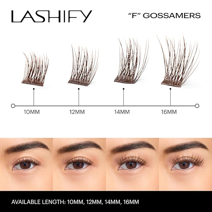 Lashify Fluffy 10mm Gossamer DIY Eyelash Extensions Refill, Chocolate Color, Easy False Lashes To Add Fullness and Dimension