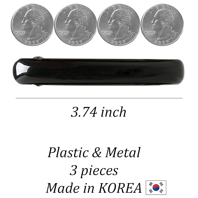 Stylish Tortoise Shell Hair Clip - Autoclasp Barrettes For Styling in an Updo, Bun, Ponytail - Strong Korea Made Accessory for Thick, Medium Volume Hair - Set of 3 Pieces, 3 Colors