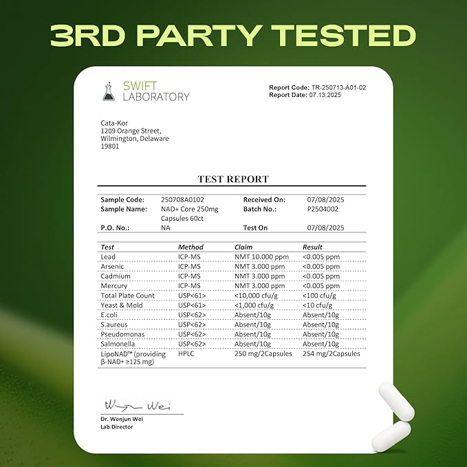 NMN Supplement Alternative – Liposomal NAD+ Supplement – Third-Party Tested – NAD CORE – 60-Day Supply – 120 Capsules