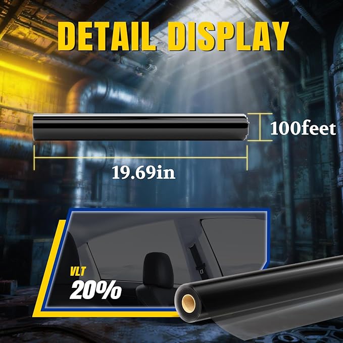 ARANA Ceramic Window Tint Car 20% VLT, 20" in x 100FT Automotive Window Tints Privacy Film, 99% UV/IR Rays Sun Heat Blocking Reduce Glare & HD Vision & Scratch Proof