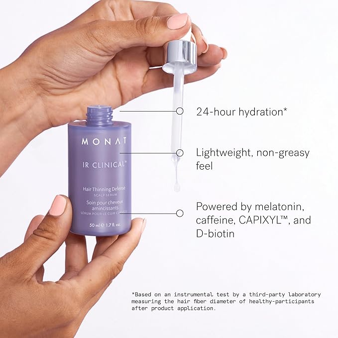 MONAT IR Clinical™ Hair Thinning Defense Scalp Serum – Nourishes Scalp, Reduces Breakage, Boosts Hair Density, and Supports Thicker, Fuller-Looking Hair with a Lightweight, Non-Greasy Formula