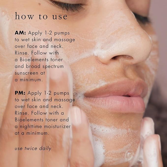 Bioelements Flash Foam Cleanser - 6.5 fl oz - Exfoliating Foam Cleanser for Oily, Combination & Dry Skin - Vegan, Gluten Free