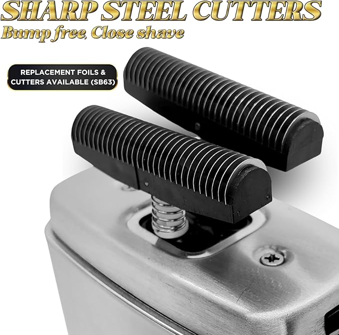 Supreme Trimmer Crunch STF602 – Waterproof Double Foil Shaver for Men | 150 Min Runtime, Wet/Dry Cordless & Corded Electric Razor | Hypoallergenic Foils for Face, Head & Stubble