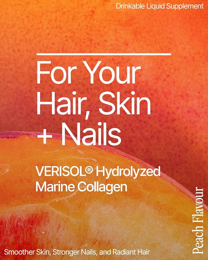 BeMe Liquid Collagen for Women - 2500mg Verisol Collagen Liquid with Biotin, CoQ10 & Vitamin C - Clinically Proven Collagen Peptides for Hair, Skin & Nails - 30 Peach Sachets