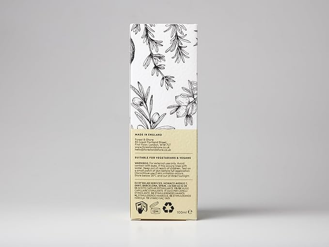 Forest & Shore Hair Growth Oil, 100% Natural, with Caffeine, Biotin, Castor , Argan & Rosemary, Effective Serum for Damaged Hair