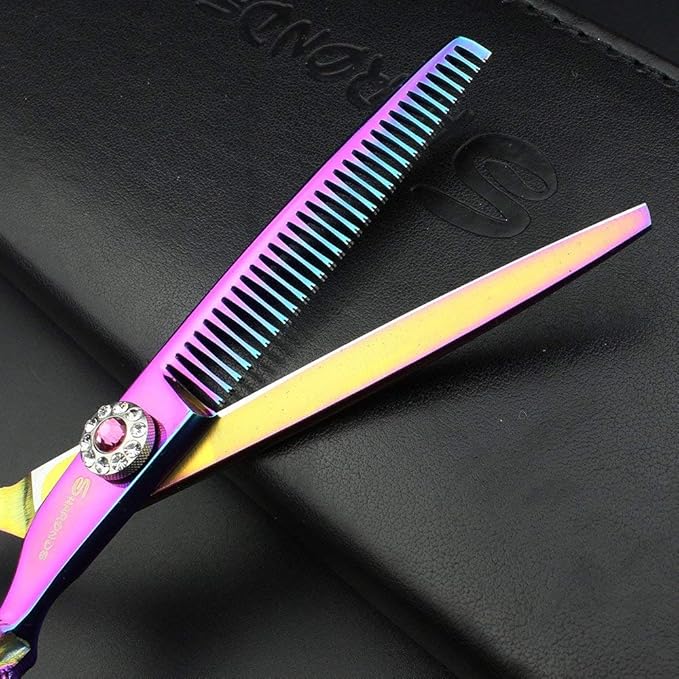 Purple Professional Hairdressing Scissors Hairdresser Hairstylist Cutting Hair & Thinning Hairdressing Scissor (6-inch 2pc)