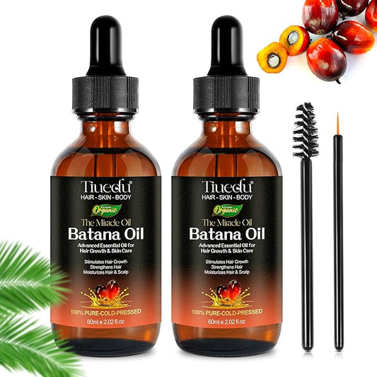2Pack Batana Oil for Hair Growth, Natural Unrefined Batana Oil for Hair Growth, Nourish Scalp and Reduce Hair Loss Hair Oils, Essential Oils for Eyelashes, Eyebrows, Face, Skin Care, Body Massage