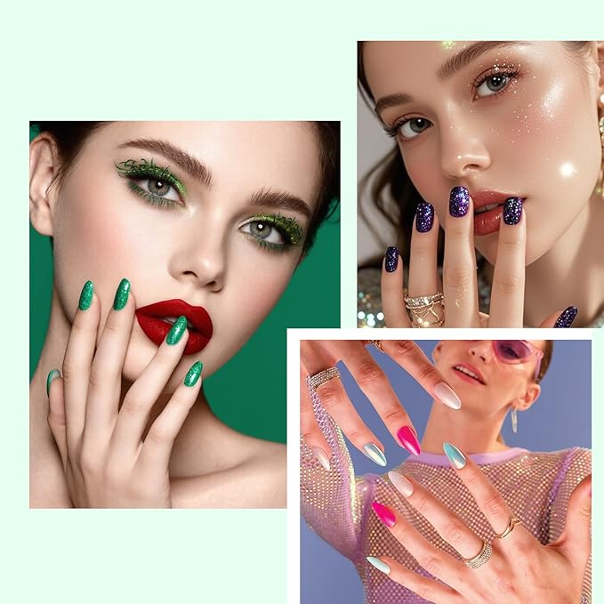 Acrylic Nail Brush Size #14, 100% Pure Kolinsky Nail Art Brushes for Acrylic Application, Sturdy Starry Handle Oval Shaped Nail Design Tools for Professional Manicure DIY, Green