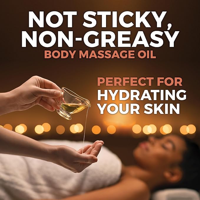 Viva Naturals Organic Massage Oil, Unscented, 8 fl oz (237 mL) – Non-Greasy, Certified Organic Massage Therapy Oils