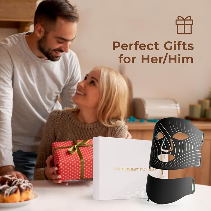 Red Light Therapy for Face,LED Face Mask Light Therapy with Neck Device,103 3-in-1 Light Beads,Remoter Rechargeable,Timing Function,Infrared Red Light Therapy Mask for Home Working Travel Yoga Sleep