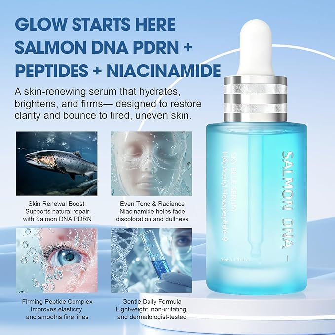 Salmon DNA PDRN Peptide Serum – Hydrating, Firming & Brightening, Uneven Skin Tone, 1.01 fl.oz.