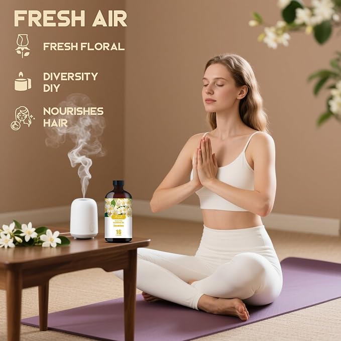 Jasmine Essential Oil-Jasmine Fragrance Oil 16.33oz (490ml)-100% Pure Natural Scent for Diffusers, Candles, Soap Making & Aromatherapy-Relaxing Home & Gift Essential Oil for Bath, Massage