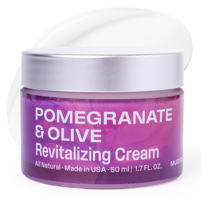 Mudita Earth Squalane Face Cream – 1.7oz | Dermatologist-Tested, Rich Moisturizer for Aging & Dry Skin | Hyaluronic Acid, Pomegranate & Olive, Vegan Caviar for Wrinkles, Dark Spots & Hyperpigmentation