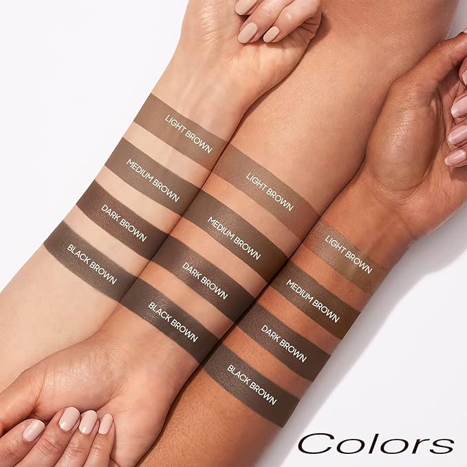 Eyebrow Stamp Stencil Kit - Eyebrow Powder with Brush Long-Lasting & Waterproof Brow Shaping Kit with 24 Reusable Thin & Thick Eyebrow Stencils for Natural Eyebrow Color (Black Brown)