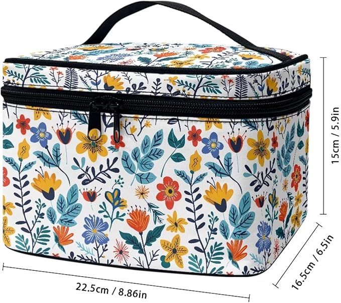 JoyLamoria Makeup Bag Pouch Cosmetic Bag Toiletry Bag Desk Cosmetics Pouch Storage Decor, Flower Blossoms