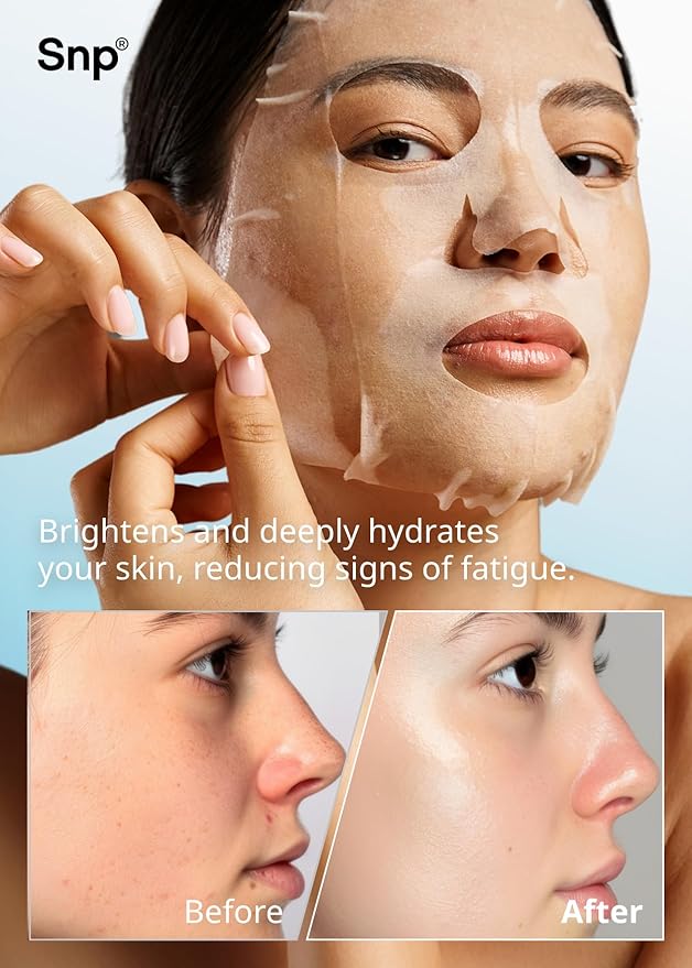 SNP 1000mg Bird's Nest + Hyaluronic Acid Ampoule Sheet Mask | Hyaluronic Acid Sheet Mask | Maximum Hydration and Protection for All Dry Skin Types | Korean Skincare Facial Mask | 10 Sheets