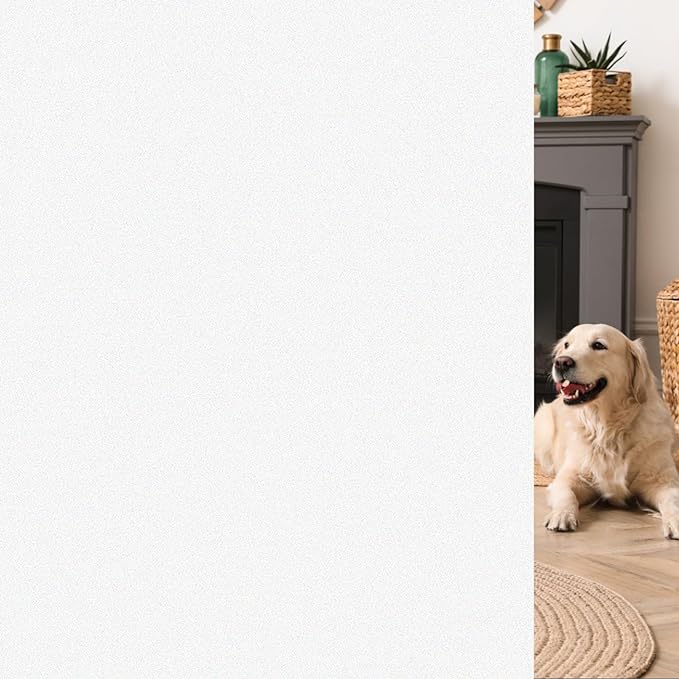 HIDBEA Frosted Window Privacy Film - Non Adhesive Static Cling Glass Stickers Sun UV Blocking Heat Control Door Covering Decals for Home Office(35.4 x 98.4 Inch, Frosted White)