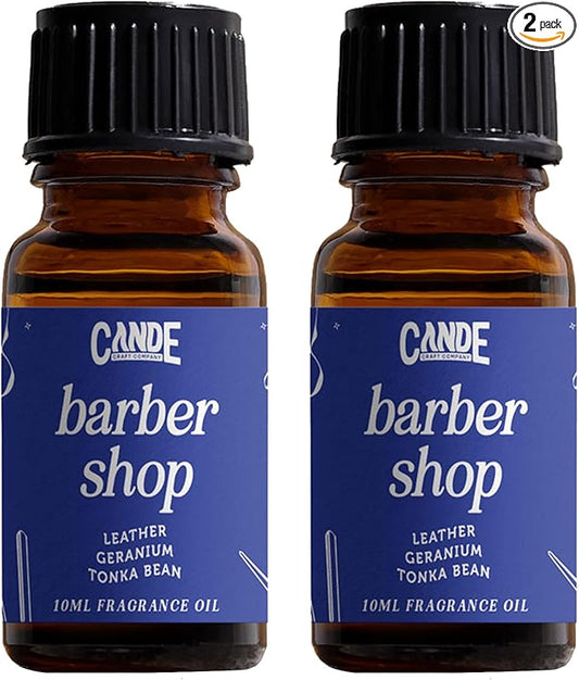 CANDECraftCo Premium Fragrance Oil – Diffuser Oils Fragrances Scented for Home, Candle Soap Making Supplies, Aromatherapy Blends for House (0.34 Fl Oz) (2-Pack, Barber Shop)