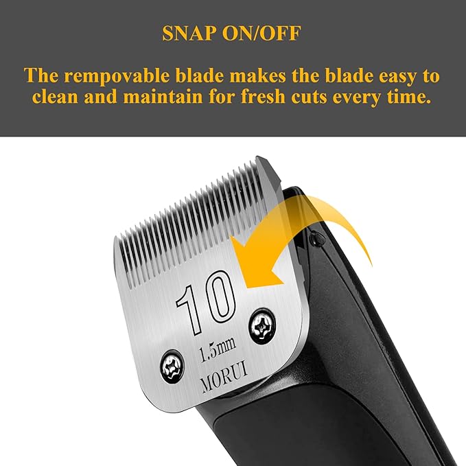 Detachable Pet Dog Clipper Blades UltraEdge Compatible with Oster A5,Wahl KM10 Series Clippers (10# 1.5mm- 2 Pack)