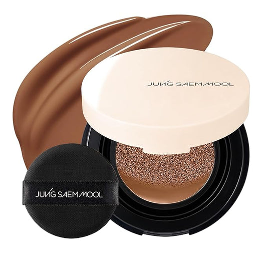 JUNG SAEM MOOL [ Mini ] Essential Skin Nuder Cushion Mini 38C Maroon 0.17 Fl Oz, Natural Radiant Finish Cushion Foundation with Buildable Coverage, Lightweight Texture, Korean Foundation Makeup