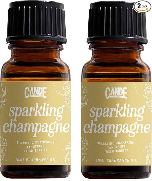 CANDECraftCo Premium Fragrance Oil – Diffuser Oils Fragrances Scented for Home, Candle Soap Making Supplies, Aromatherapy Blends for House (0.34 Fl Oz) (2-Pack, Sparkling Champagne)