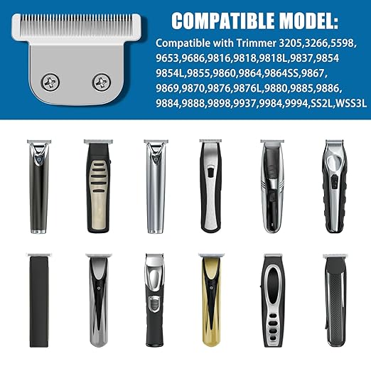 02144 Replacement Detachable T Blade Compatible with Wahl Trimmers 9864/9864SS/9686/9818A/9854L/9876L/9854 /WSS3L/SS2L etc - Japanese Stainless Steel 40mm Replacement Trimmer Blade #02144