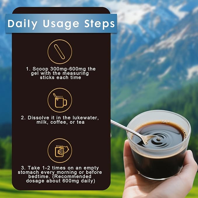 Himalayan Shilajit Organic Shilajit Resin, High Potency Shilajit for Men and Women, 600mg Pure Natural Resin with 85+ Trace Minerals and Fulvic Acid, Energy, Strength, Immune Support, 30 Grams