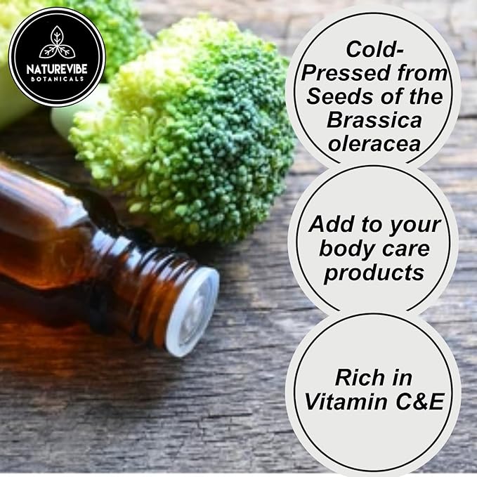 Naturevibe Botanicals Broccoli Oil 32 Ounces | 100% Pure and Natural | Great for Skin Care and Hair Care