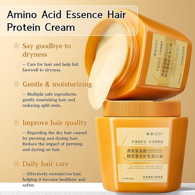 Amino Acid Essence Luxury Nourishing Hair Protein Cream, Amino Acid Essence Hair Protein Cream, Birds Nest Amino Acid Hair Care, Amino Acid Hair Repair Cream for Dry Hair