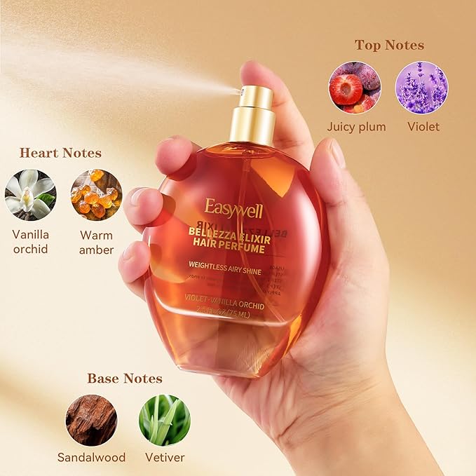 Leave In Conditioner Spray, Hair Perfume for Women, Hair Spray Women with Vitamin B5, Moisturizing & Nourishing Hair, Violet Vanilla Orchid, 2.5 Fl Oz, Present Edition with 2 Additional Mini Samples