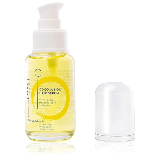 Perfect Hair Coconut Oil Hair Serum - Natural Hair Oil Infused with Raw Virgin Olive Oil, Sweet Almond and Keratin - Smoothing Hair Oil for Frizzy, Dry & Damaged Hair - 50ml (1 Pack)