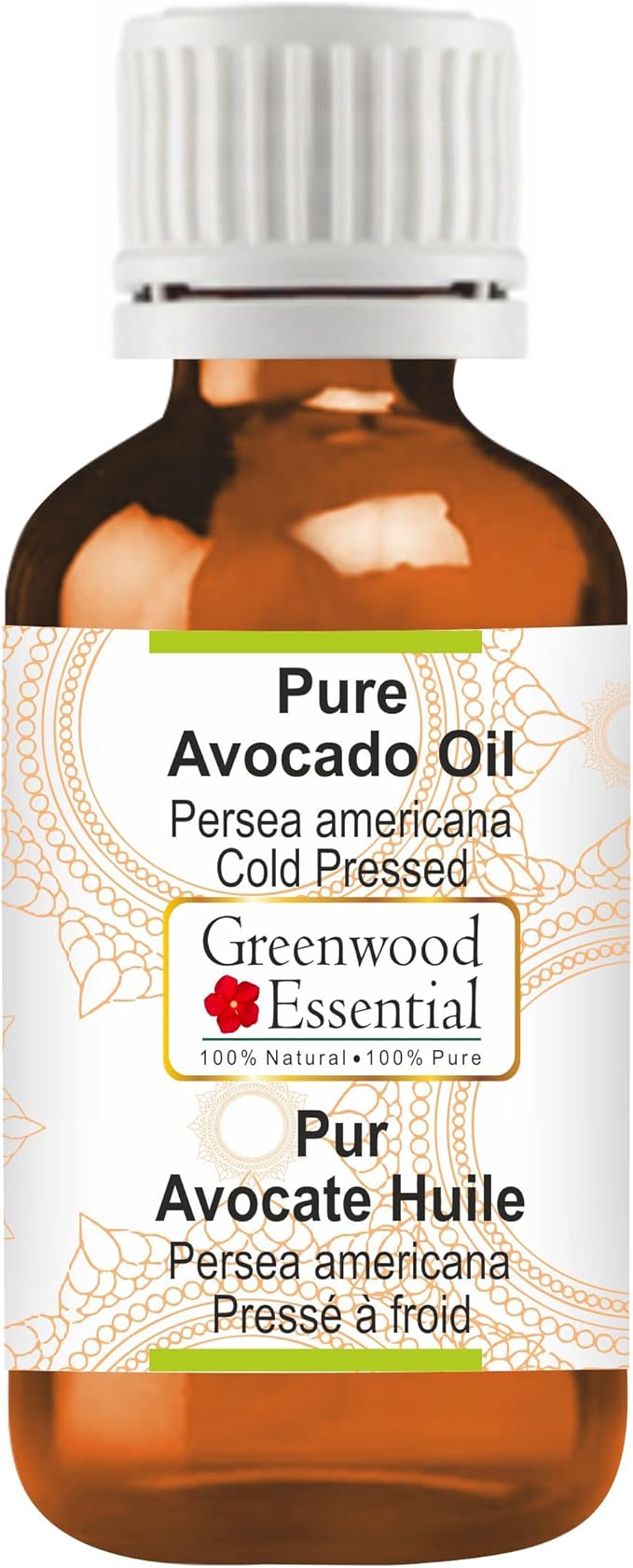 Greenwood Essential Avocado Oil (Persea americana) | Cold Pressed | Natural | Undiluted | For Diluting Essential Oils | For Skin & Massage | Men & Women | 50ml (1.69 oz)