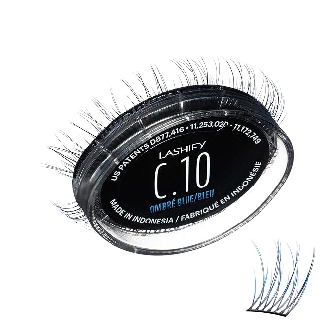 Lashify Curl 10mm Gossamer Eyelash Extensions Refill in Ombre Blue, Easy DIY False Lashes for a Natural Look